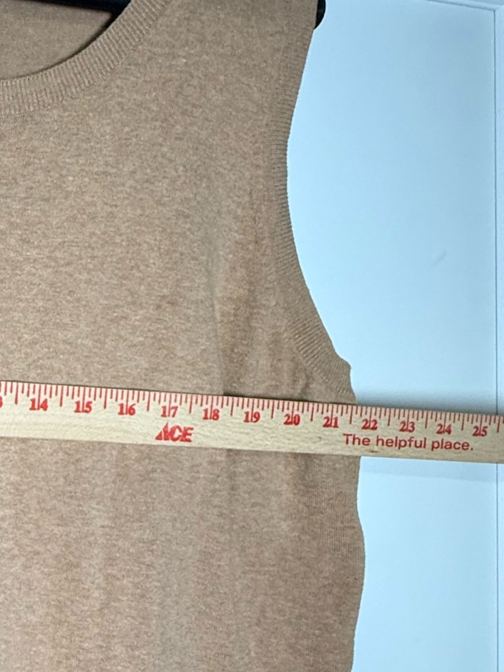 Talbots Sweater Tank Top Camel Brown Size 3X Cotton Knit Minimalist Soft - Picture 4 of 6